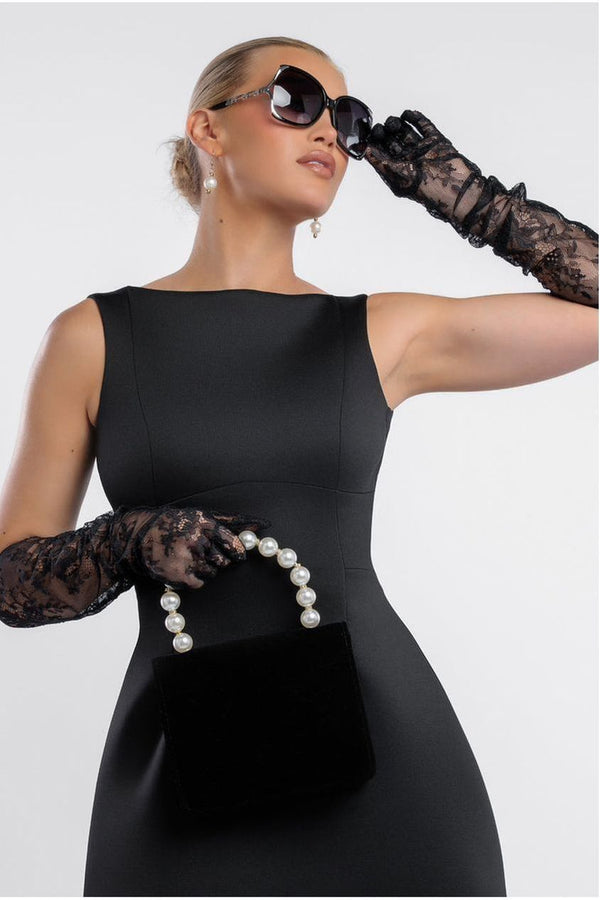 Goddiva Embroidered Mesh Gloves By Goddiva