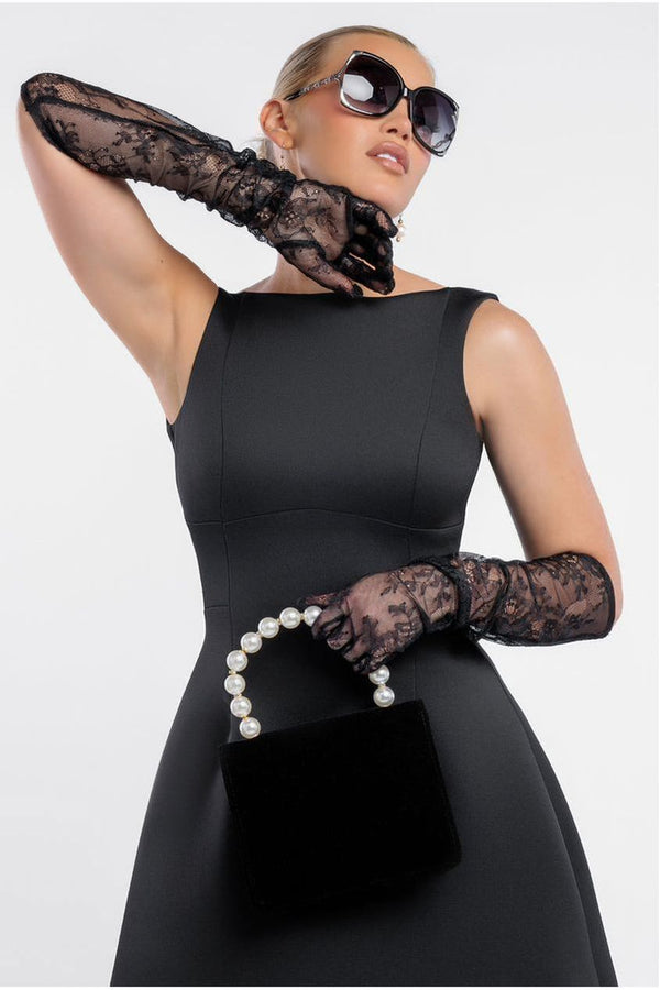 Goddiva Embroidered Mesh Gloves By Goddiva