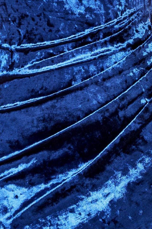 Goddiva Flared Hem Ice Velvet Maxi - Navy By Goddiva