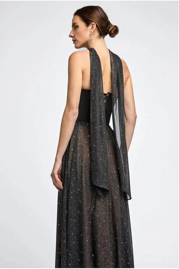 Goddiva Glitter Chiffon Scarf By Goddiva