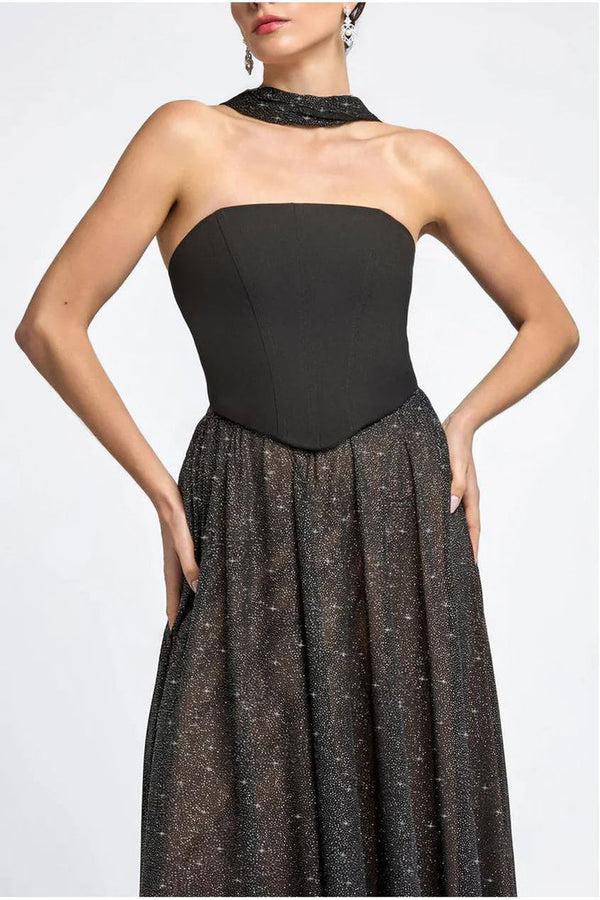 Goddiva Glitter Chiffon Scarf By Goddiva