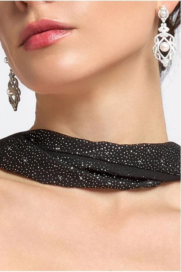 Goddiva Glitter Chiffon Scarf By Goddiva