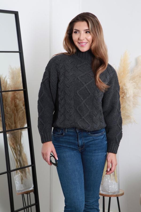 Goddiva Grey Cable Knit Jumper By Double Second