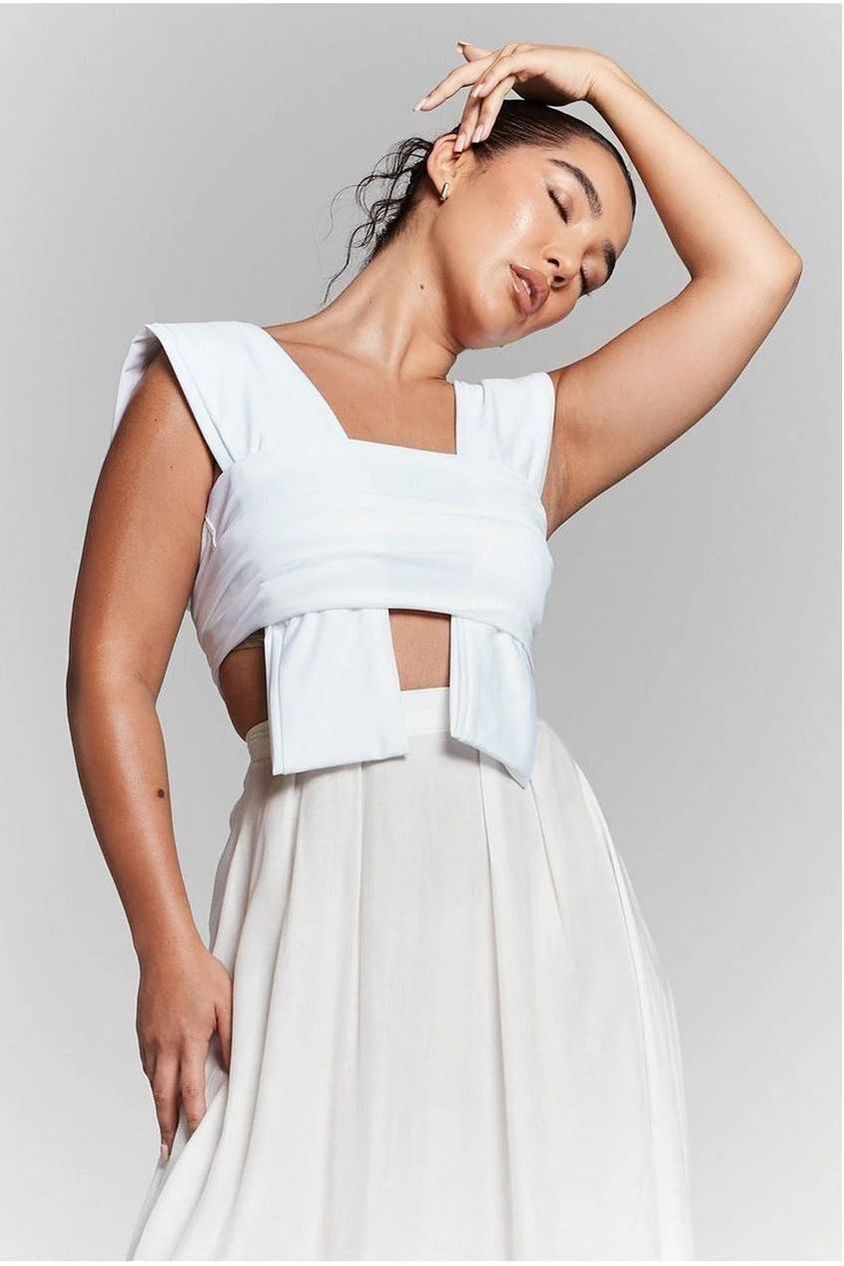 goddiva Isla Ivory Multiway Tie Top by InFlair