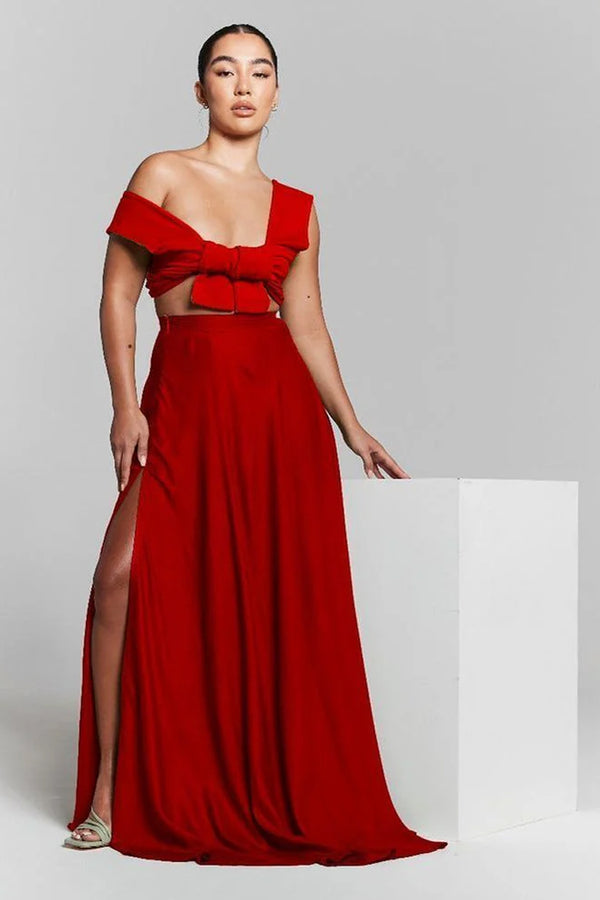 Goddiva Isla Red Multiway Tie Top By InFlair