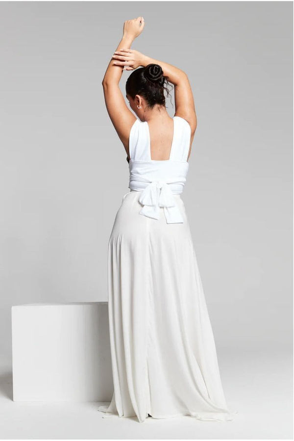 Goddiva Ivory Pleated Maxi Skirt By InFlair