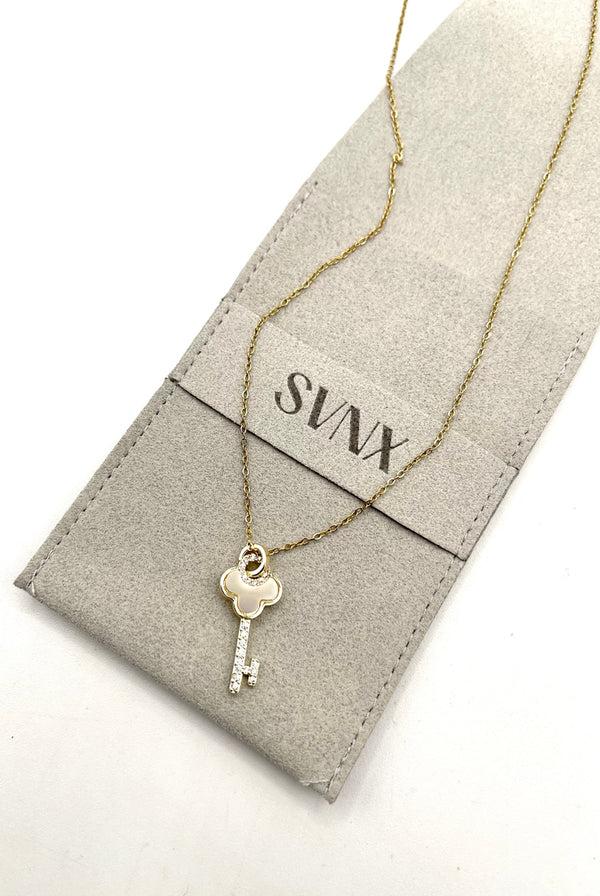 Goddiva Key Diamante Pendant Necklace By SVNX