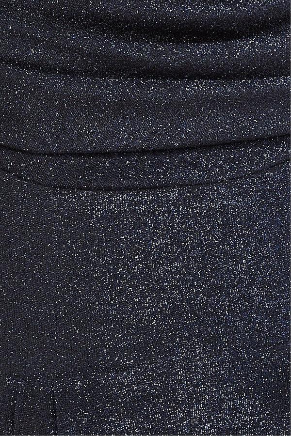 Goddiva Lurex Cowl Neck Jumpsuit - Navy By Goddiva