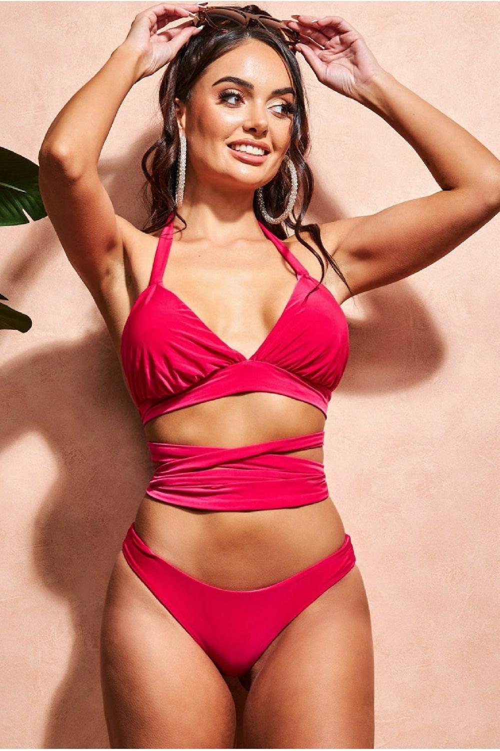 goddiva Multi Tie Bikini - Cerise by Goddiva