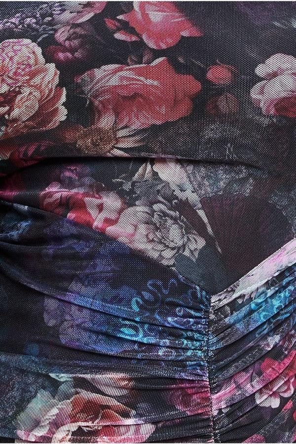 Goddiva Printed Sheer Leggings - Black By Goddiva