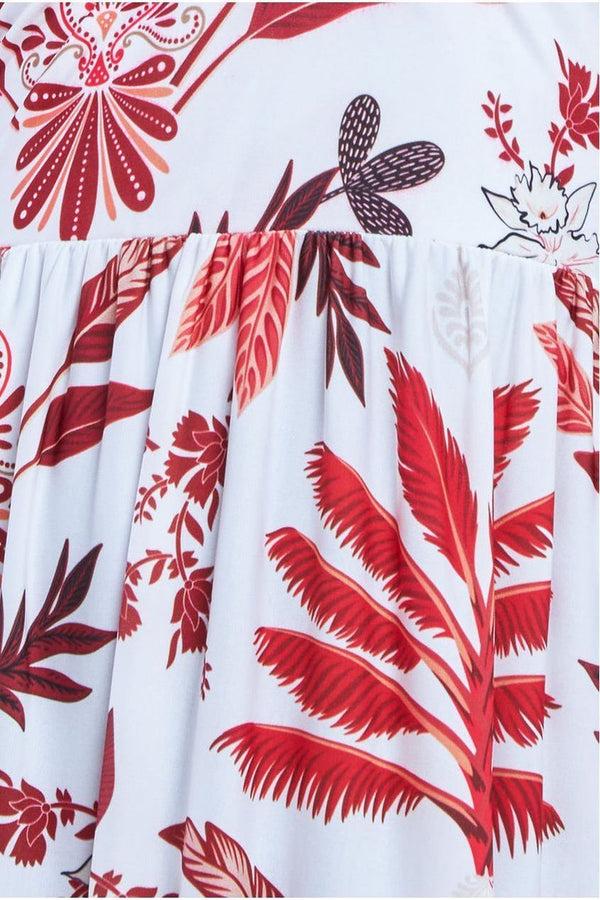 Goddiva Printed Tie Back Maxi - Cream By Goddiva