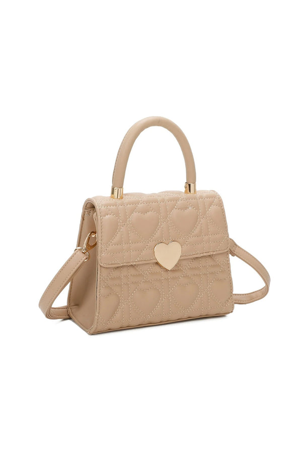 Goddiva Quilted Heart Grab Bag In Beige By SVNX