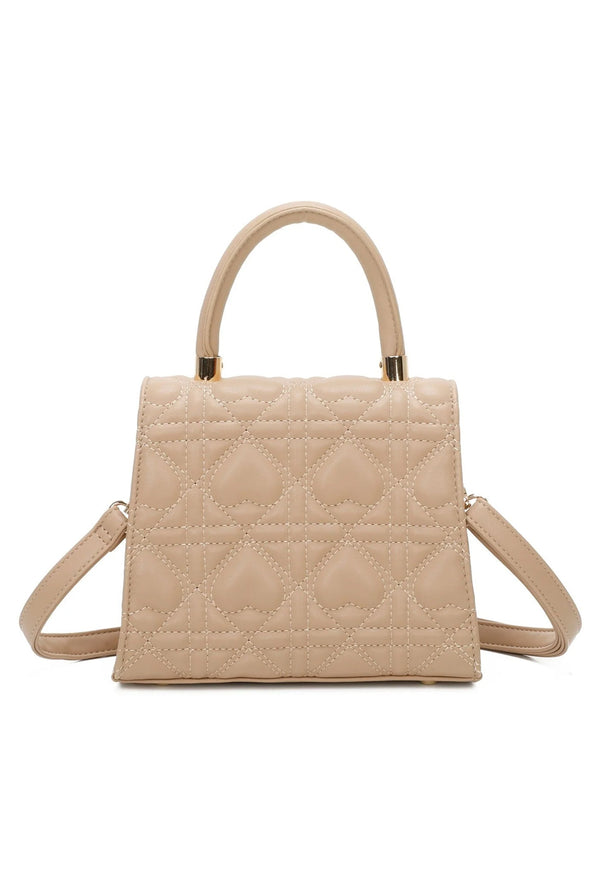 Goddiva Quilted Heart Grab Bag In Beige By SVNX