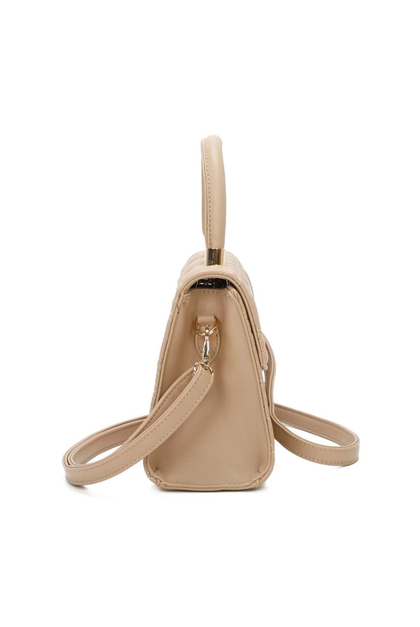 Goddiva Quilted Heart Grab Bag In Beige By SVNX