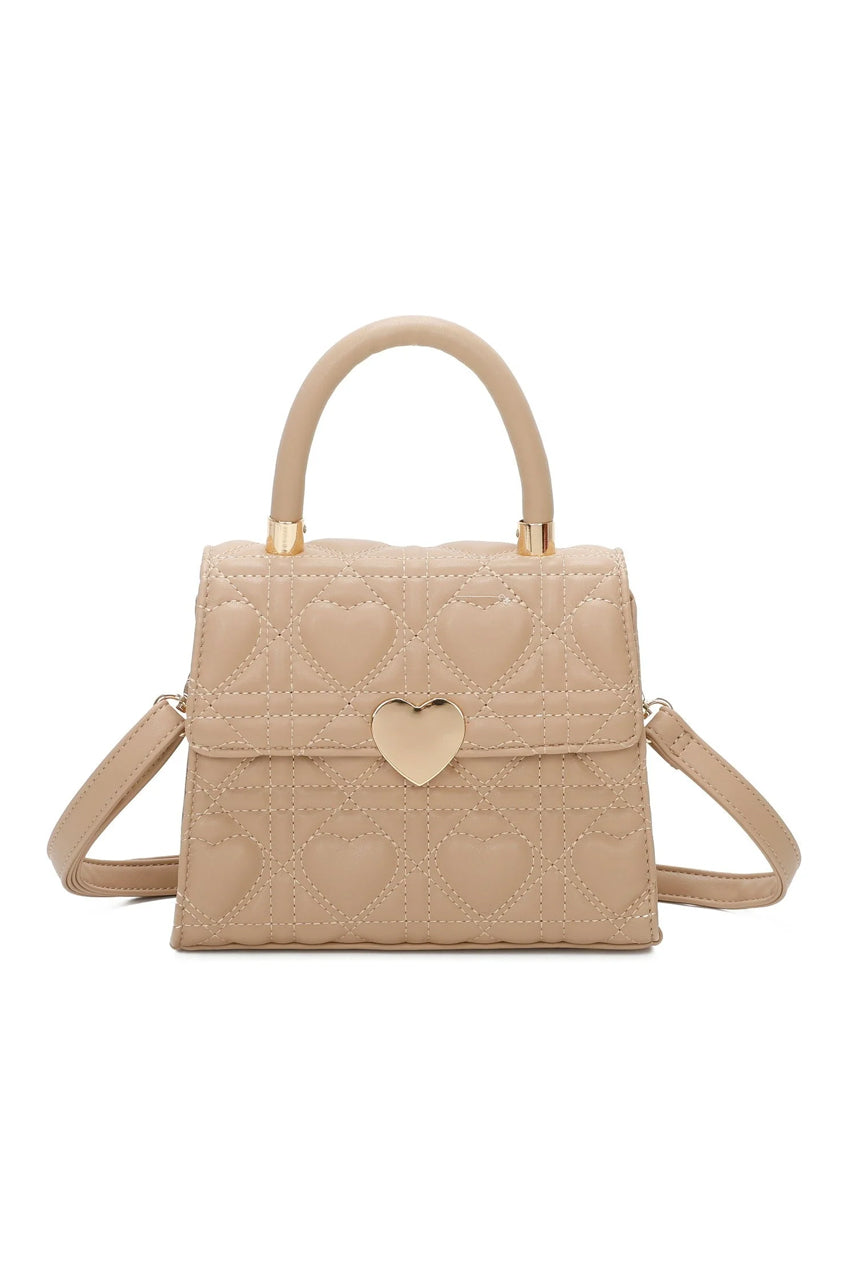 goddiva Quilted Heart Grab Bag In Beige by SVNX