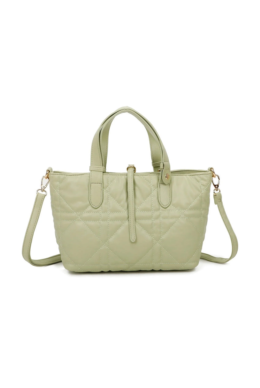 goddiva Quilted Tote Bag Pale Green by SVNX
