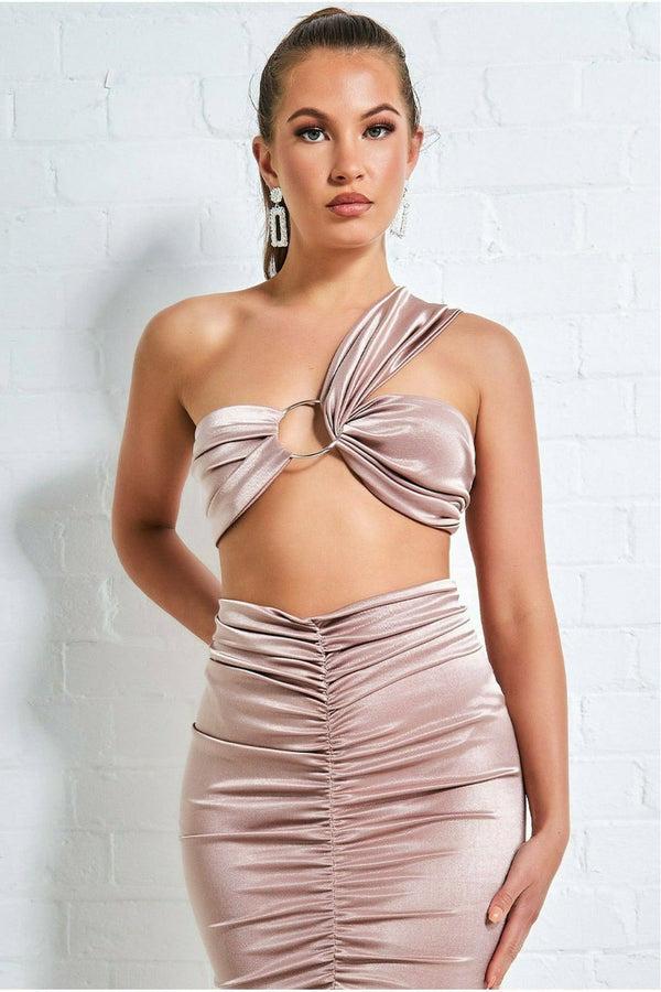 Goddiva Ring Detail Bralette - Champagne By Goddiva