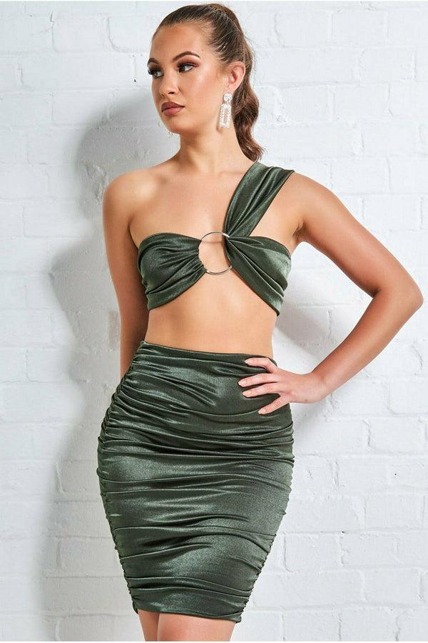 Goddiva Ring Detail Bralette - Khaki By Goddiva