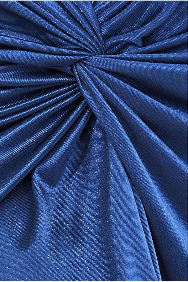 Goddiva Satin Knotted Midi Skirt - Navy By Goddiva