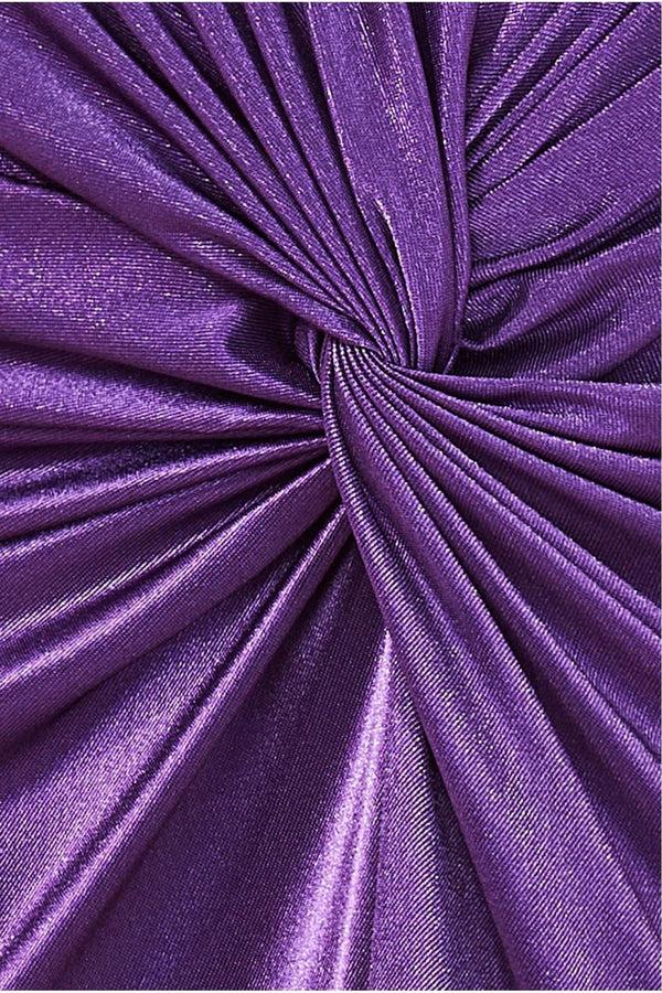 Goddiva Satin Knotted Midi Skirt - Purple By Goddiva