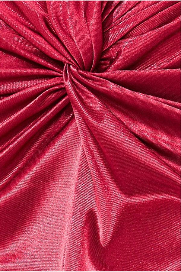 Goddiva Satin Knotted Midi Skirt - Wine By Goddiva