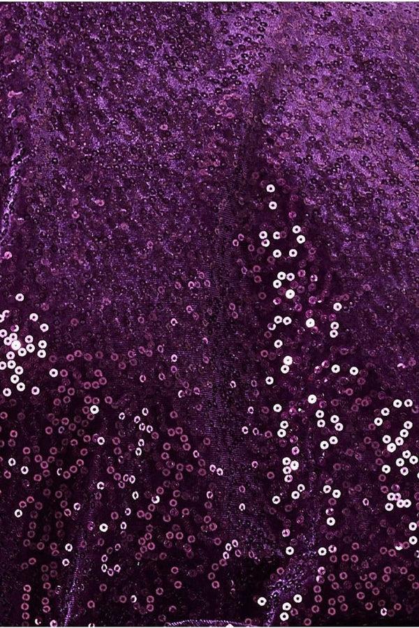 Goddiva Sequin Velvet Jumper - Magenta By Goddiva