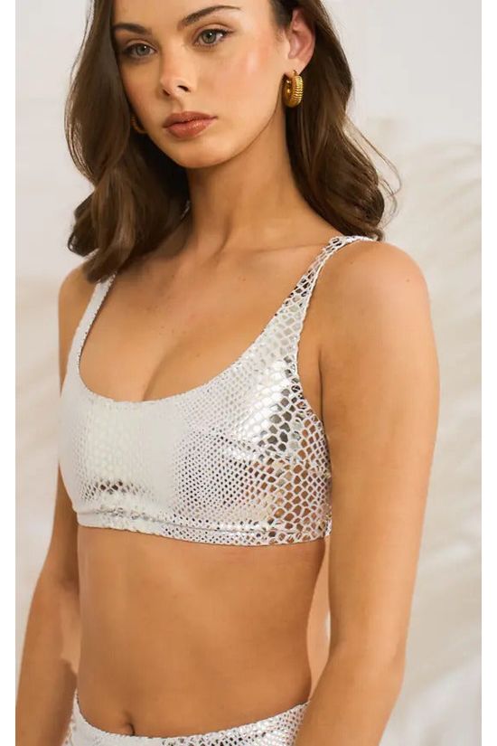 Goddiva Silver Snake White Bikini By Maribela