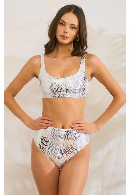 Goddiva Silver Snake White Bikini By Maribela