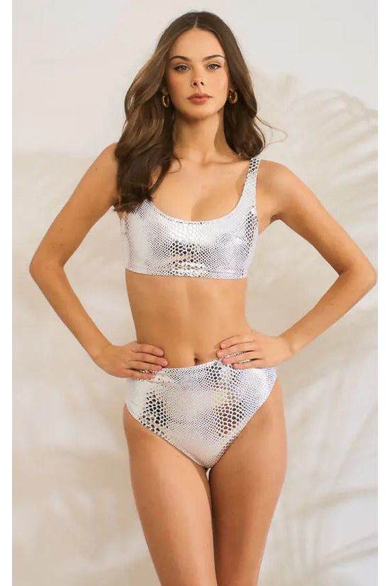 Goddiva Silver Snake White Bikini By Maribela