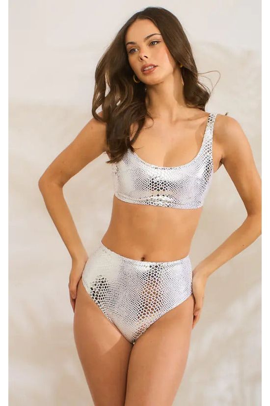 goddiva Silver Snake White Bikini by Maribela