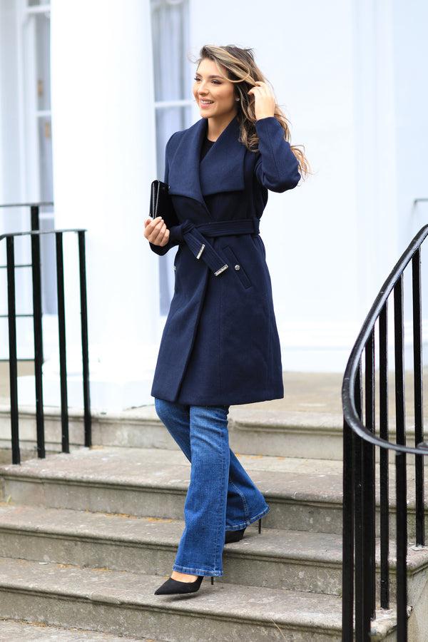 Goddiva Wool Blend Wrap Coat By Double Second