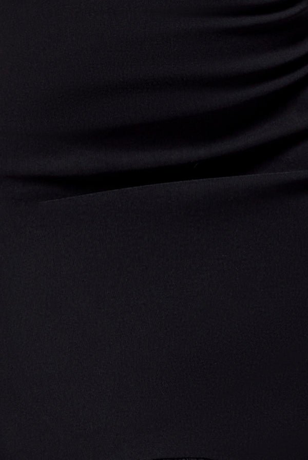 Goddiva Halter Neck Puff Hem Mermaid Midaxi Dress - Black By Goddiva