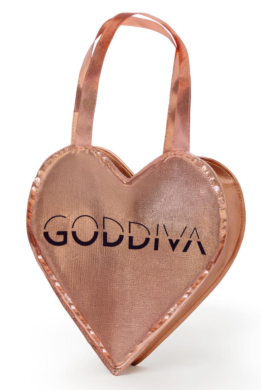 goddiva Heart Shaped Foil Shopper Bag - Rose Gold by Goddiva