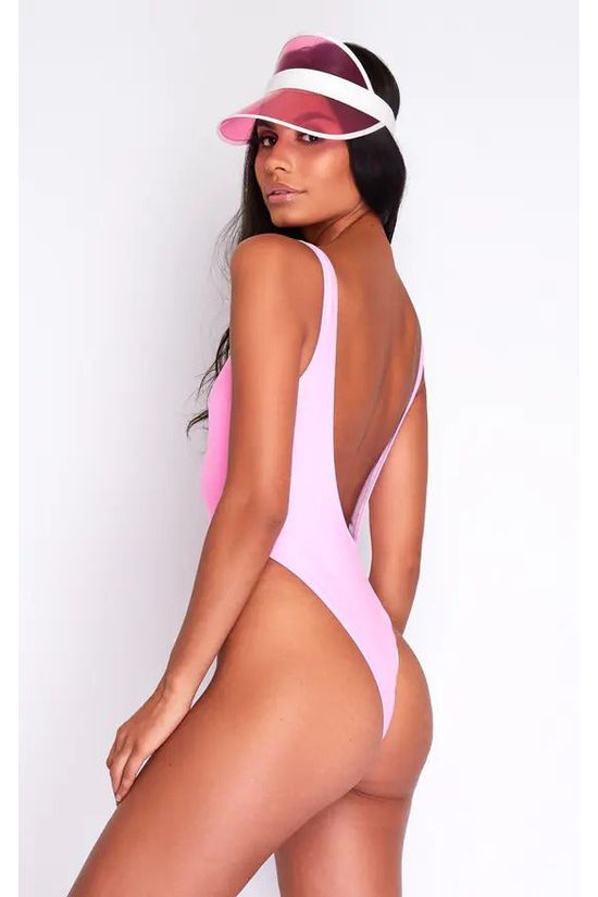 Goddiva High Leg Brazilian Swimsuit In Pink By Maribela