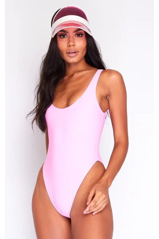 goddiva High Leg Brazilian Swimsuit In Pink by Maribela