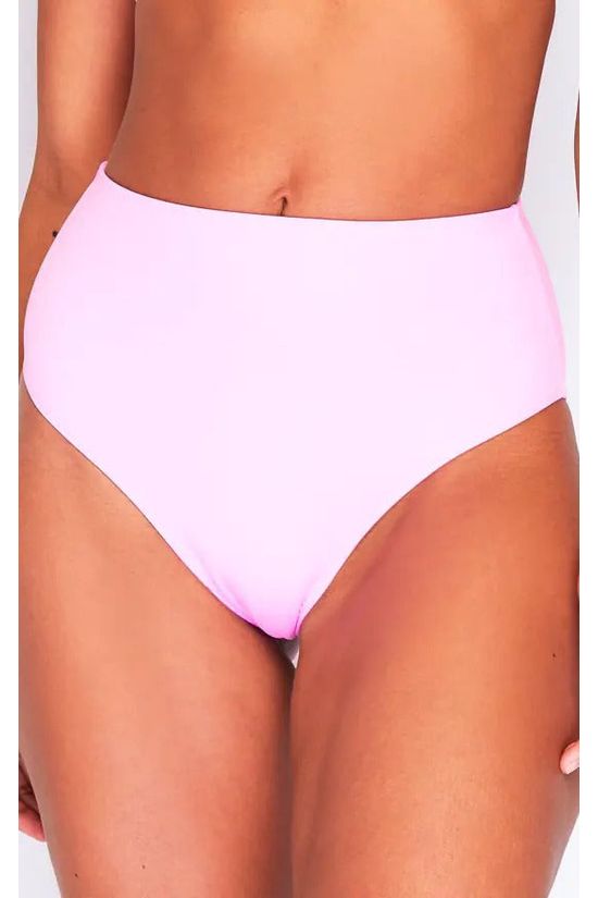 Goddiva High Waist Bikini Bottoms In Baby Pink By Maribela