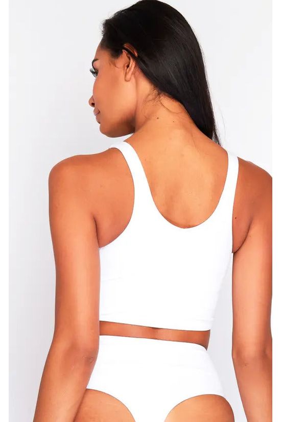 Goddiva High Waist Thong Bikini Bottoms In White By Maribela