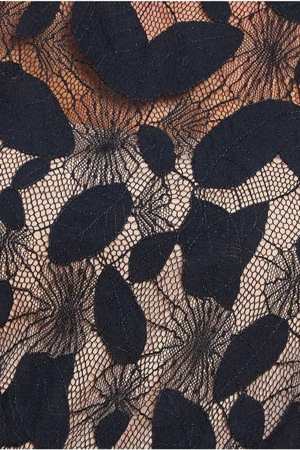 Goddiva Lace Front Split Long Sleeve Maxi Dress - Black By Goddiva