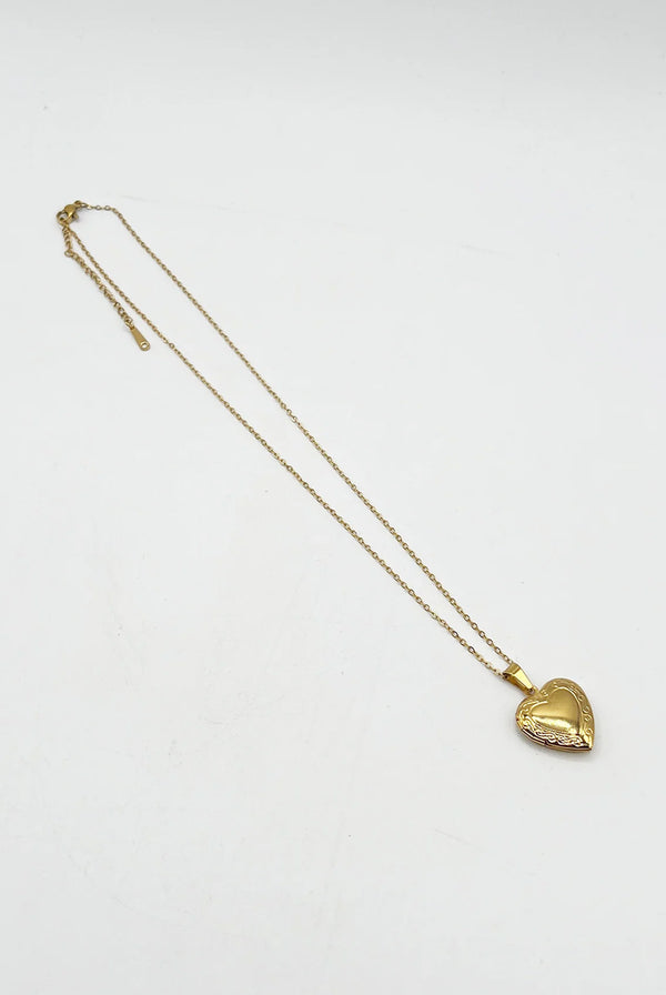 Goddiva Large Heart Locket Necklace In Gold By SVNX