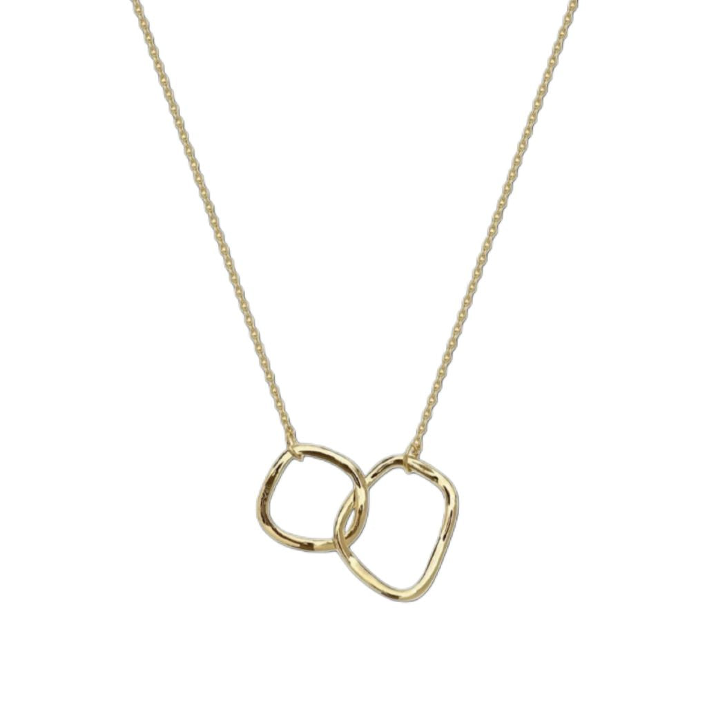 goddiva Linked Twin Hoop Necklace In Gold by Last True Angel