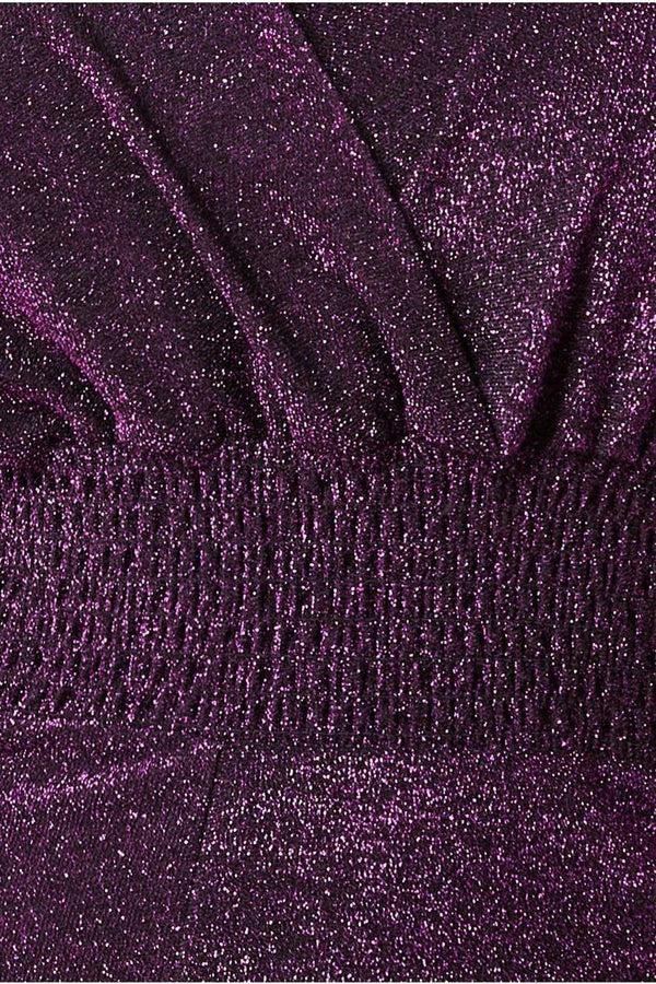 Goddiva Lurex Wrap Style Jumpsuit - Magenta By Goddiva