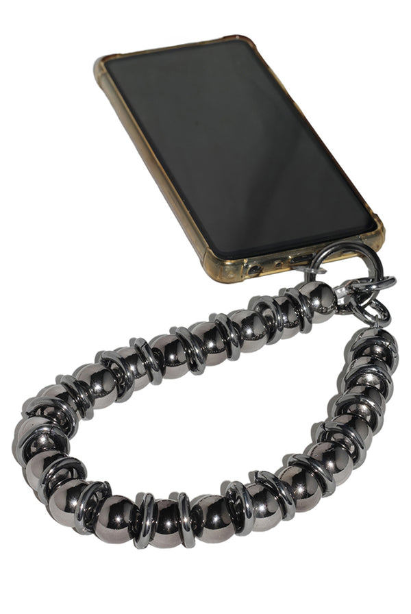 Goddiva Metal Beaded Phone Strap - Black By Goddiva Accessories