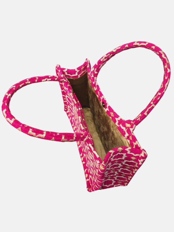 Goddiva Moroccan Geometric Print Fabric Tote Bag In Pink By Berber Leather