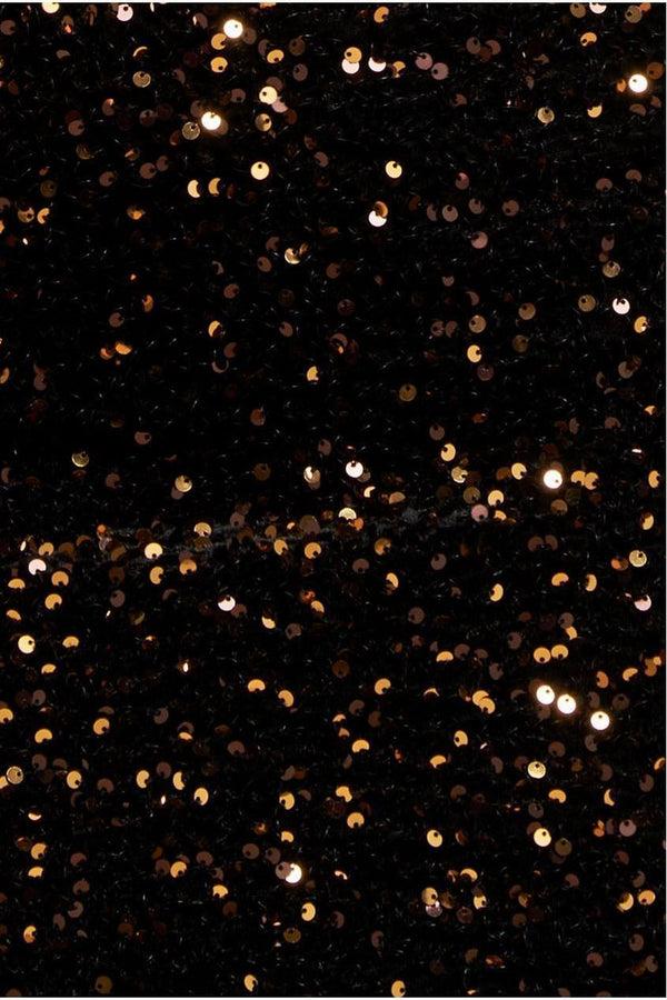 Goddiva Multi Sequin & Velvet Bardot Maxi - Gold By Goddiva