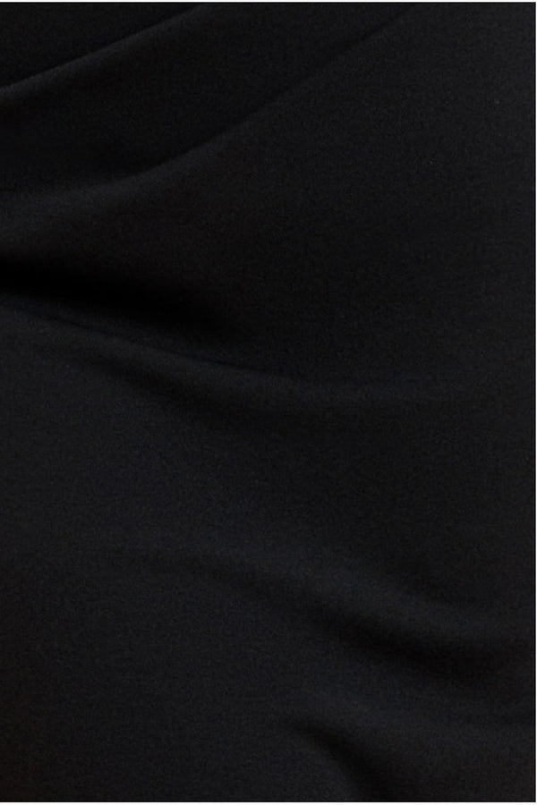 Goddiva Off Shoulder Back Satin Bow Scuba Maxi Dress - Black By Goddiva