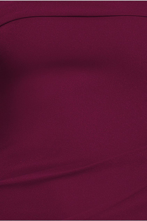 Goddiva Off The Shoulder Pleated Waist Maxi Dress - Berry By Goddiva