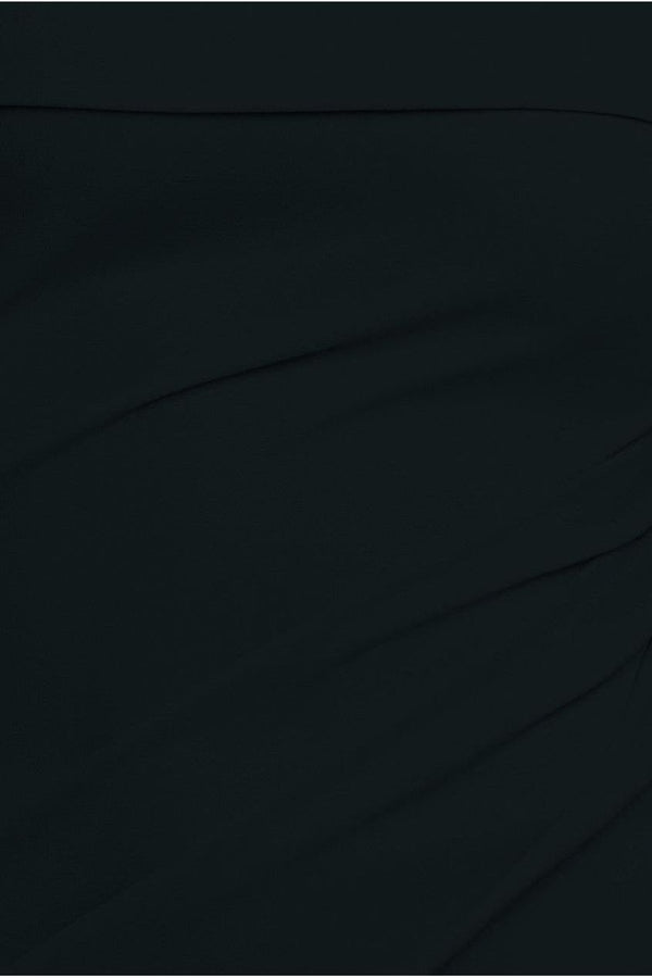 Goddiva Off The Shoulder Pleated Waist Maxi Dress - Black By Goddiva