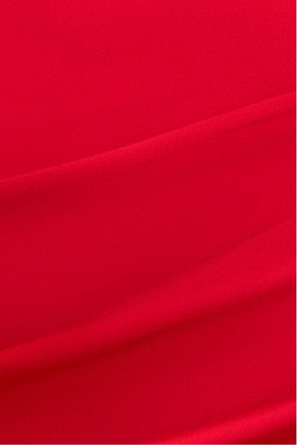 Goddiva Off The Shoulder Pleated Waist Maxi Dress - Red By Goddiva