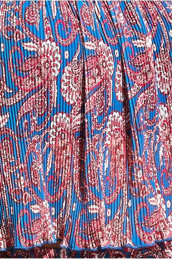 Goddiva Off The Shoulder Printed Crop Top - Blue By City Goddess