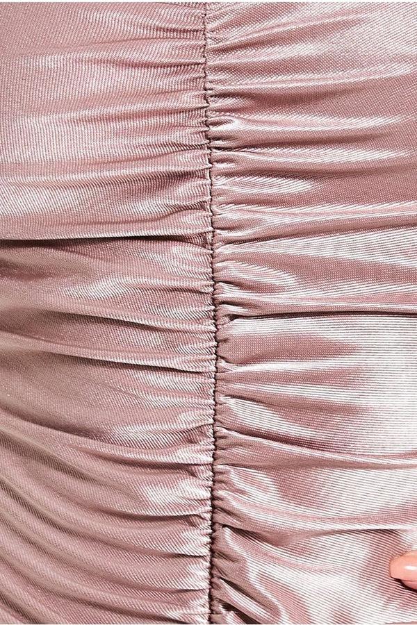 Goddiva Off The Shoulder Ruched Mini - Champagne By Goddiva